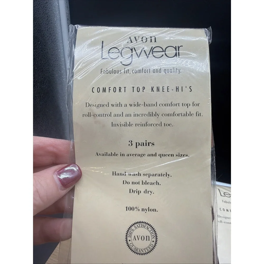 VTG Avon Legwear Comfort Top Knee-high Stockings 6 Pr Suntan Average 100% Nylon